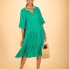 By Product Zyga Linn Laundry | Brindille Linen Gauze Dress Emerald