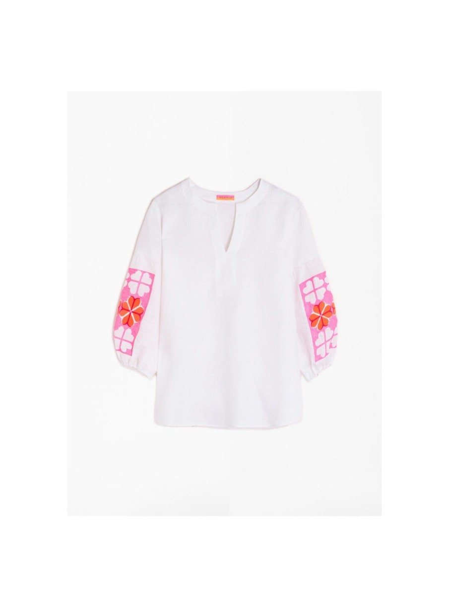 By Product Vilagallo | Kaya Embroidered Blouse Cream