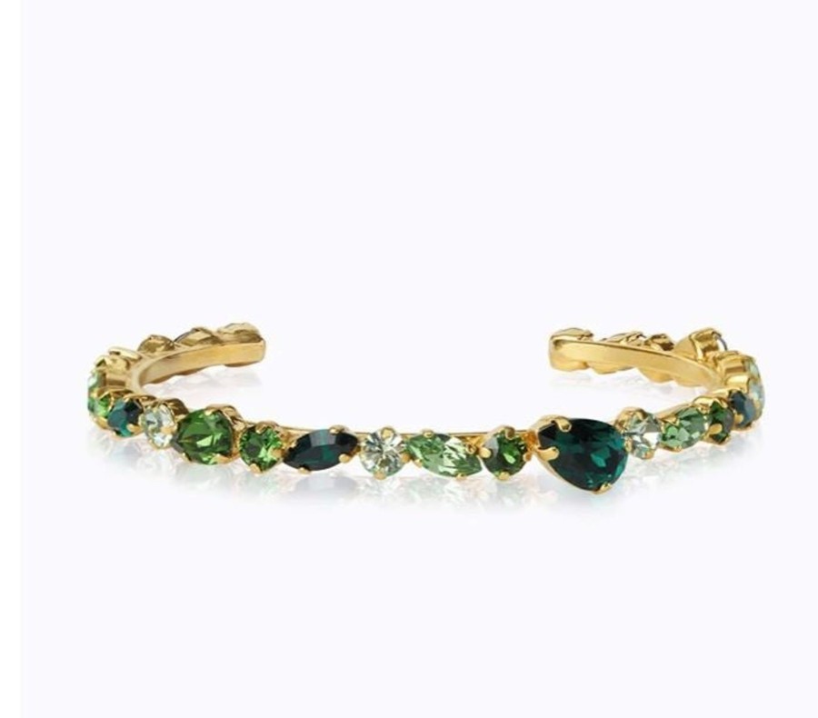 By Accessory Caroline Svedbom | Antonia Bangle - Green Combo Gold