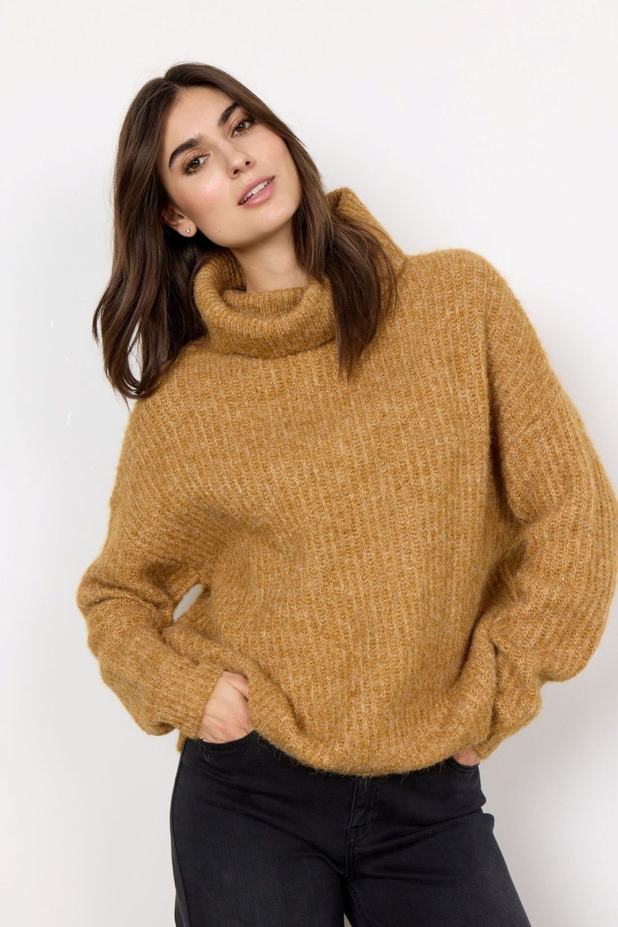 By Product Soya Concept | Torino Sweater - Camel Brown/Beige