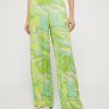 By Product Penny Black | Patterned Twill Palazzo Pants Green