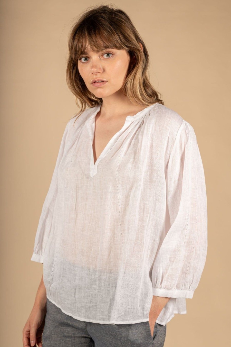 By Product Zyga Linn Laundry | Billie Linen Gauze Blouse White