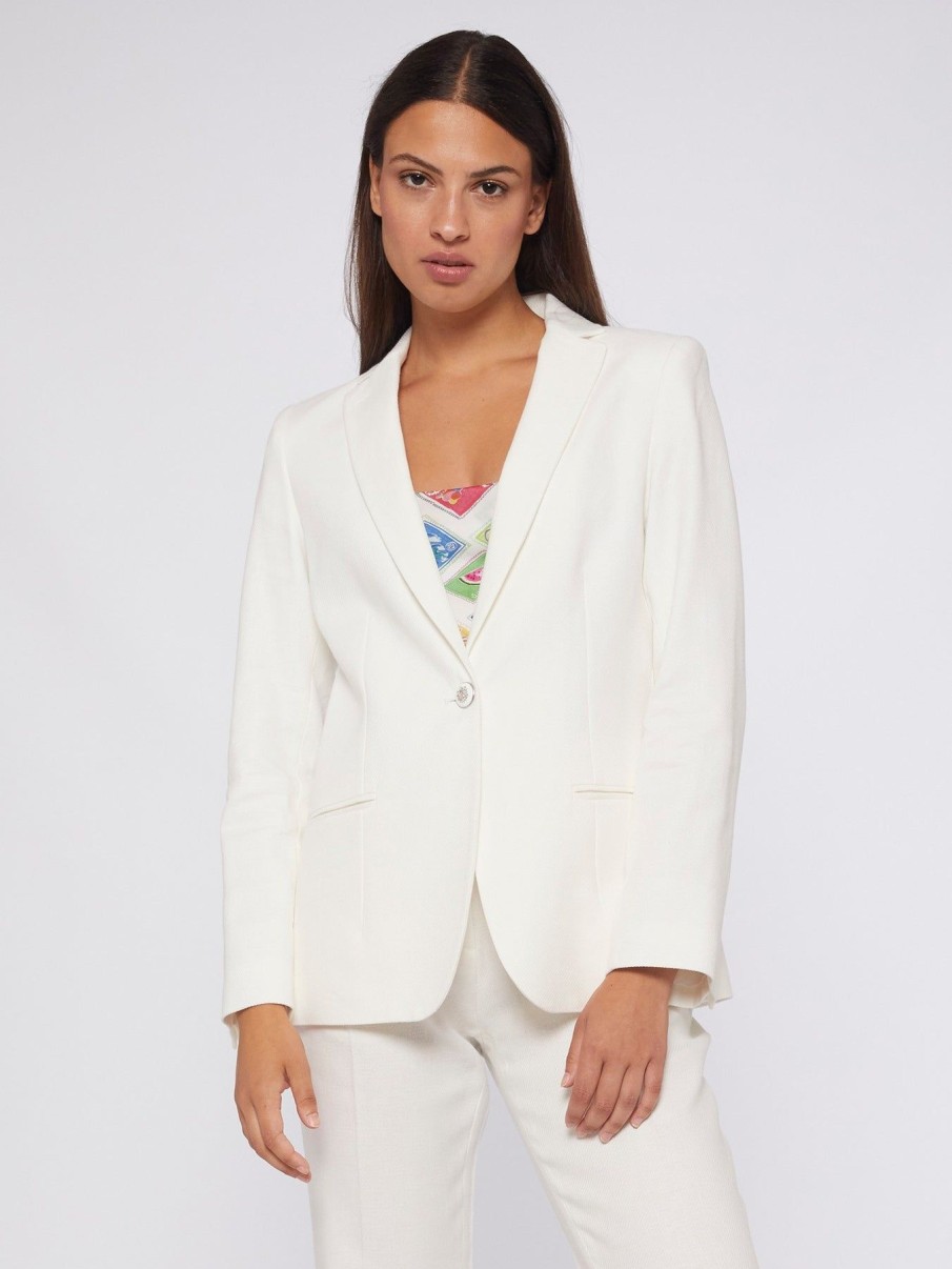 By Product Vilagallo | Hannah Linen / Cotton Blazer Ivory