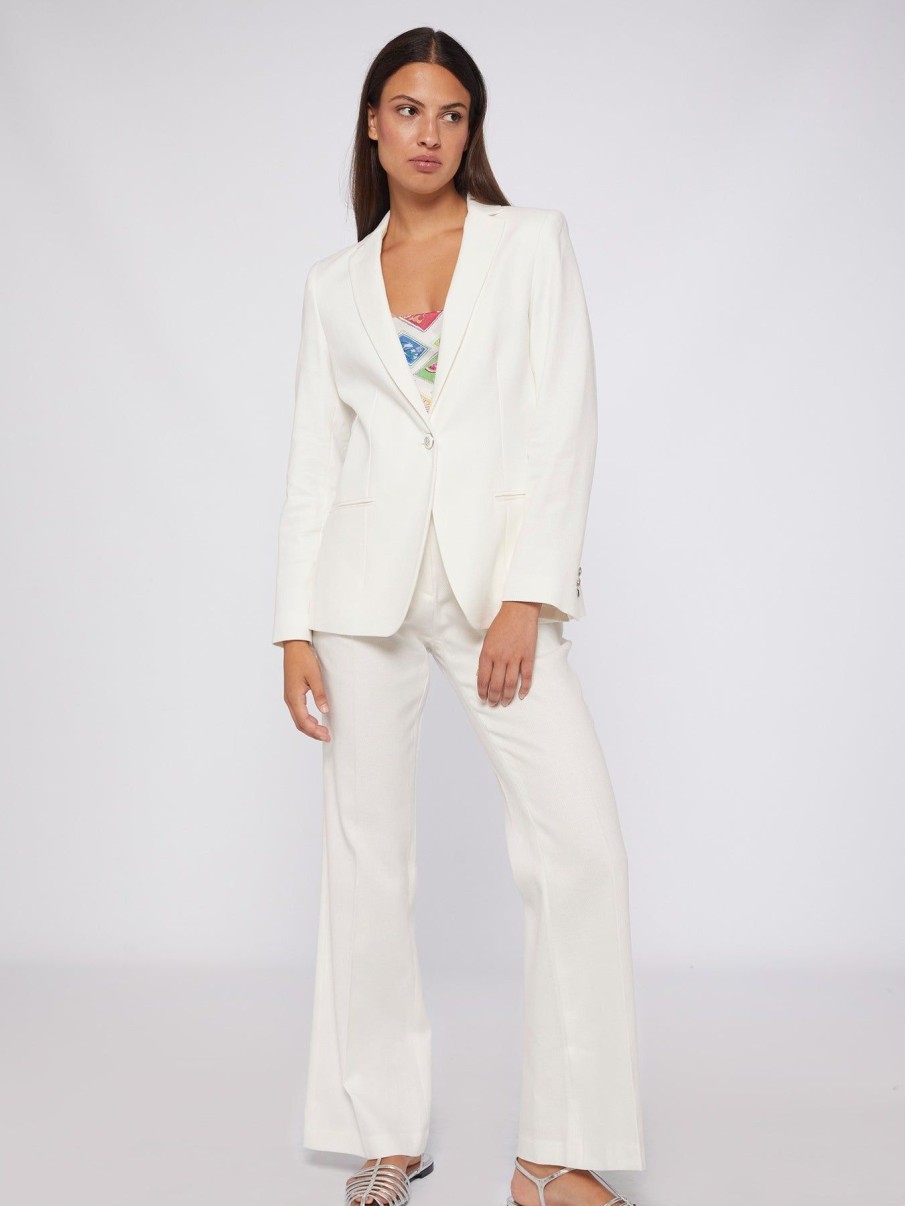 By Product Vilagallo | Hannah Linen / Cotton Blazer Ivory