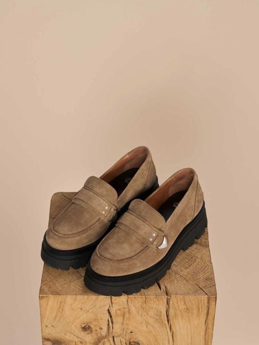 By Product Mos Mosh | Costa Rica Suede Loafers Beige