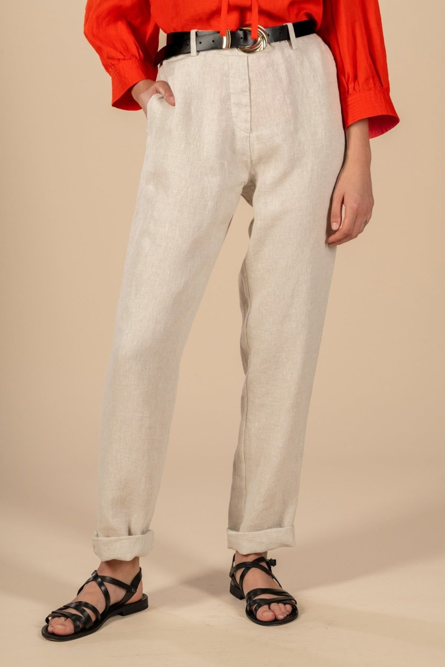 By Product Zyga Linn Laundry | Niels Linen Trousers Sand