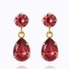 By Accessory Caroline Svedbom | Mini Drop Earrings - Mulberry Red