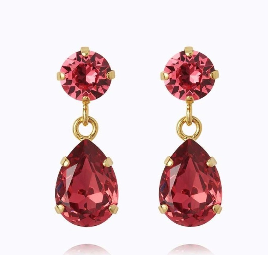 By Accessory Caroline Svedbom | Mini Drop Earrings - Mulberry Red