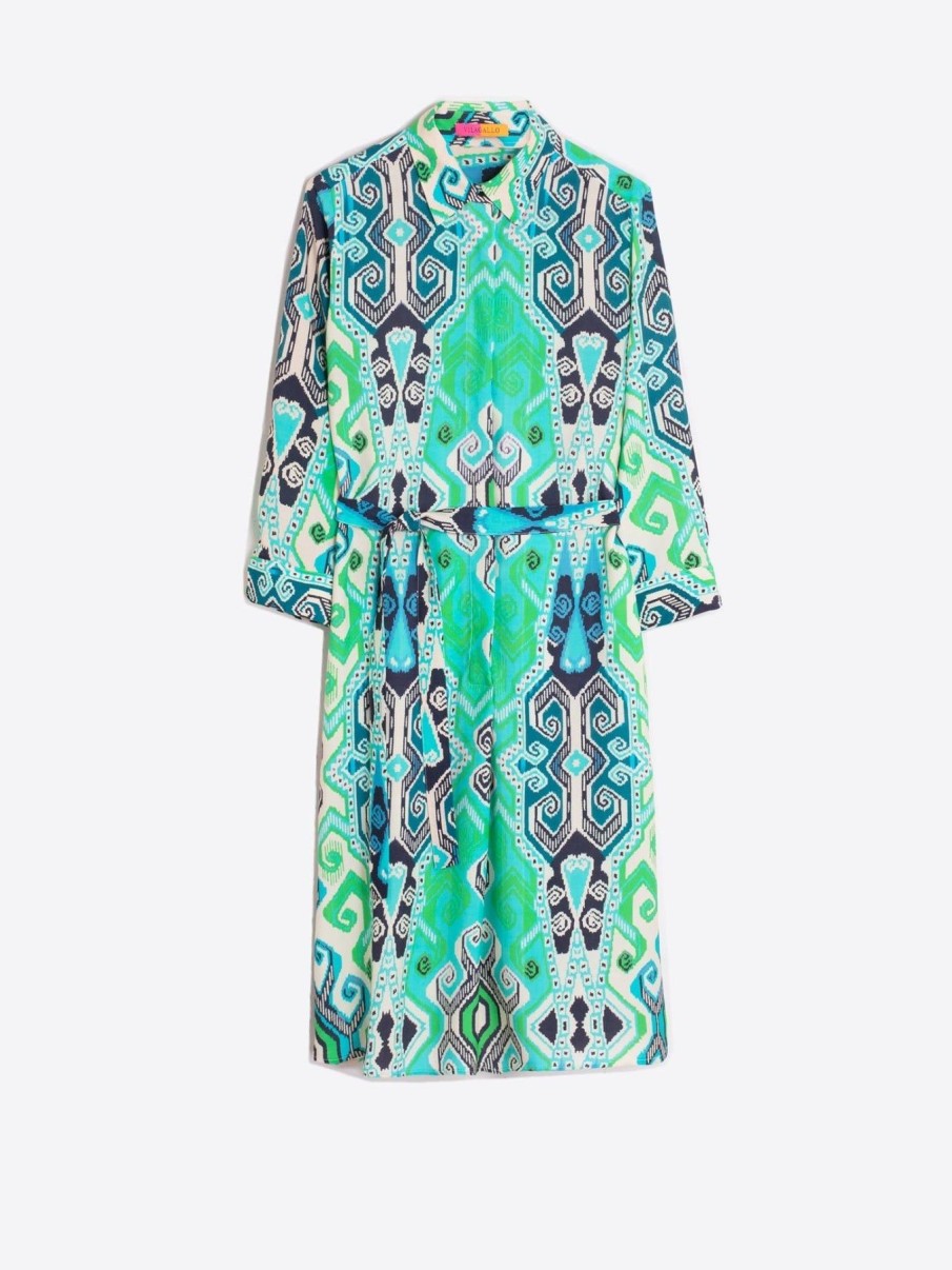 By Product Vilagallo | Adriana Dress - Navajo Turquoise Green