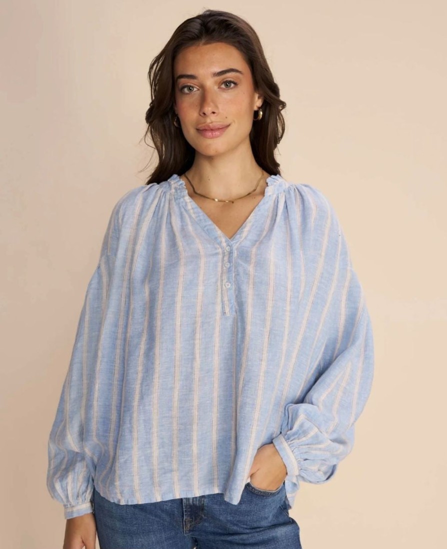 By Product Mos Mosh | Safi Striped Shirt Blue White