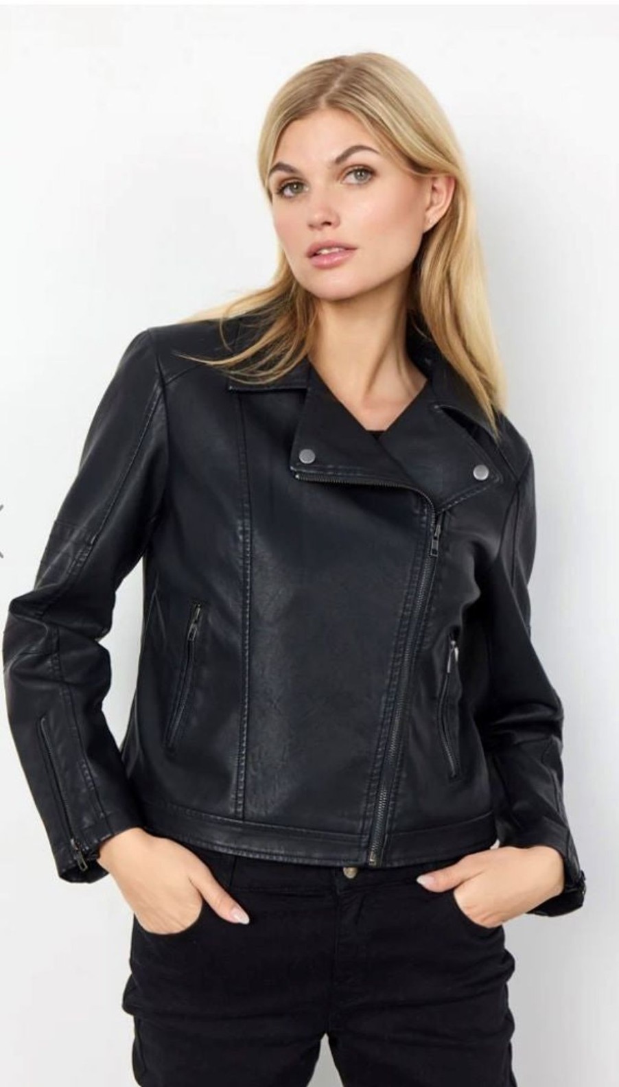 By Product Soya Concept | Gunilla Faux Leather Jacket Black