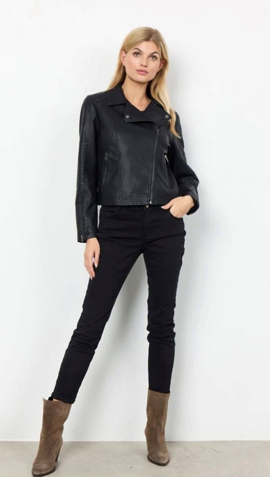 By Product Soya Concept | Gunilla Faux Leather Jacket Black