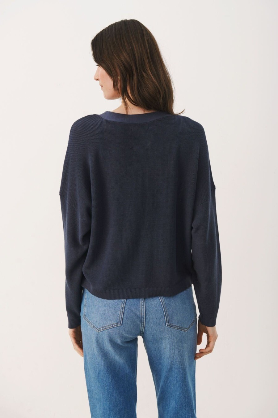 By Product Part Two | Bessie Cotton Mix Cardigan Navy