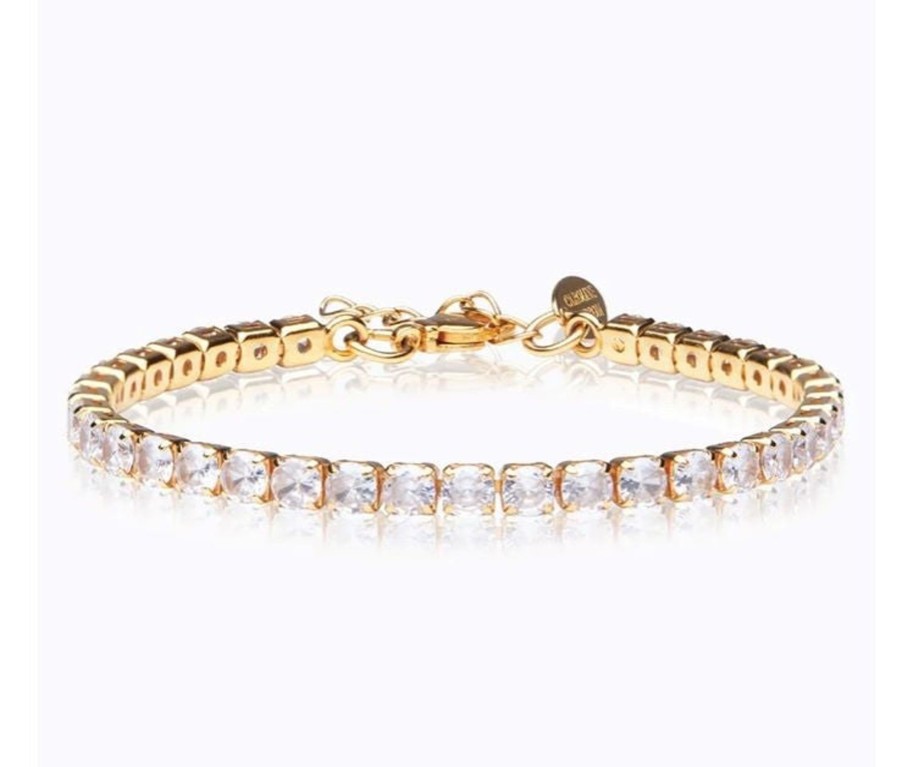 By Accessory Caroline Svedbom | Zara Cubic Zirconia Crystal Bracelet Gold