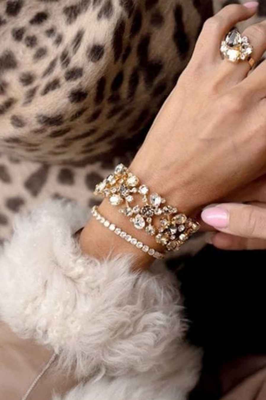 By Accessory Caroline Svedbom | Zara Cubic Zirconia Crystal Bracelet Gold