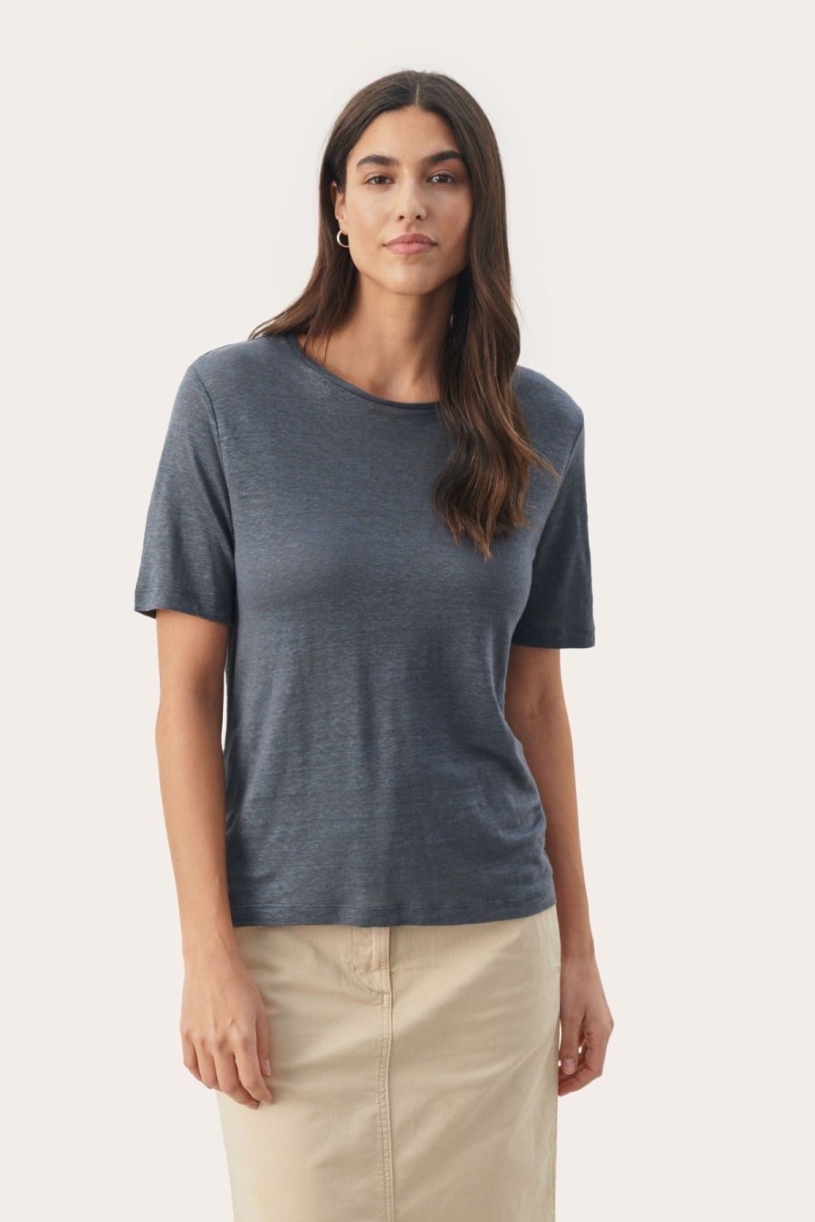 By Product Part Two | Emme Linen Tee - Turbulence Charcoal