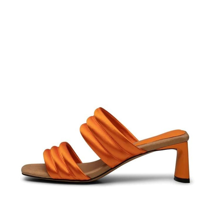 By Product Shoe the Bear | Sylvi Satin Strappy Sandal Orange