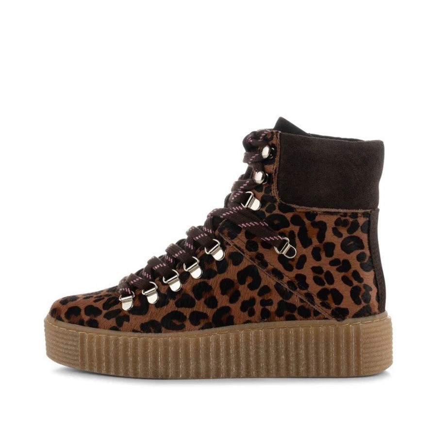 By Product Shoe the Bear | Agda Suede Boot - Chestnut Leopard Black