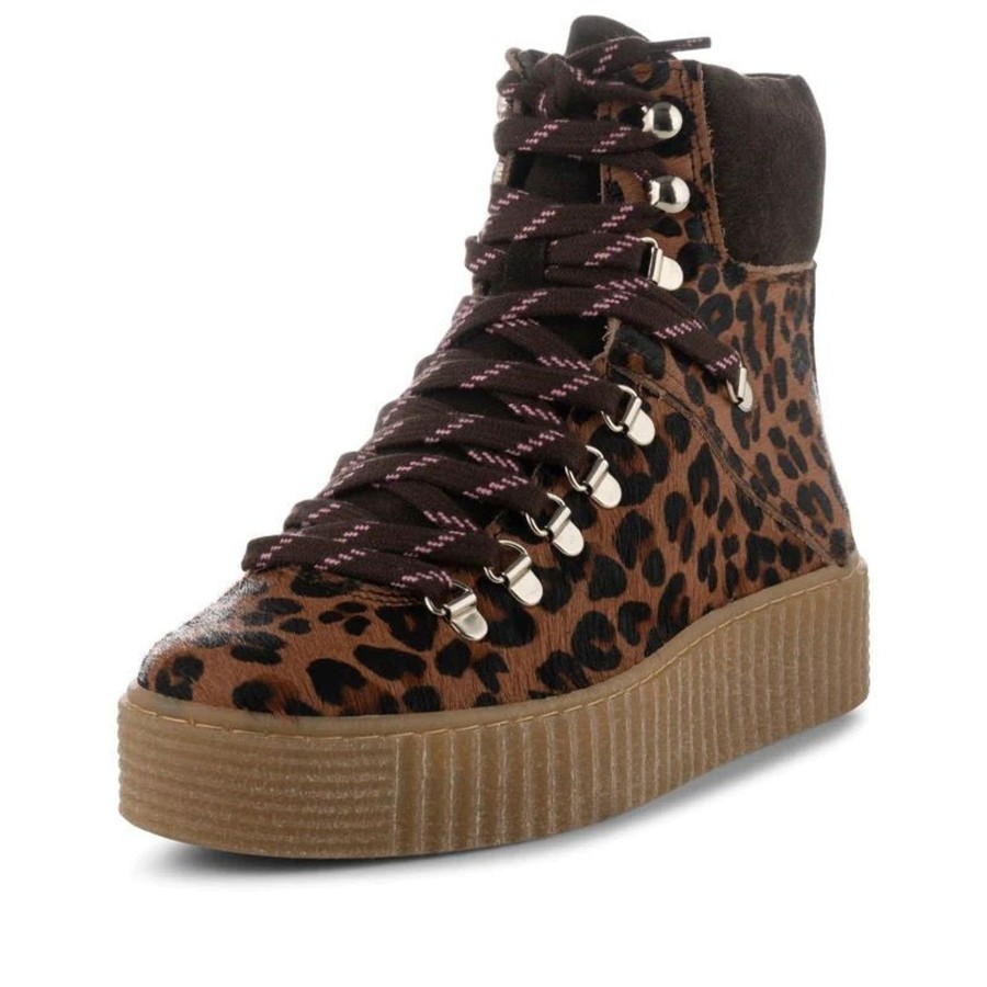 By Product Shoe the Bear | Agda Suede Boot - Chestnut Leopard Black