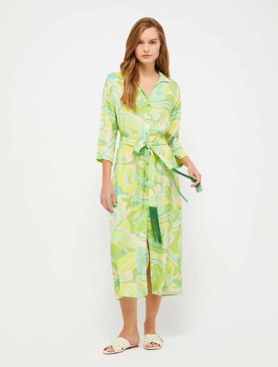 By Product Penny Black | Shirt Dress Green