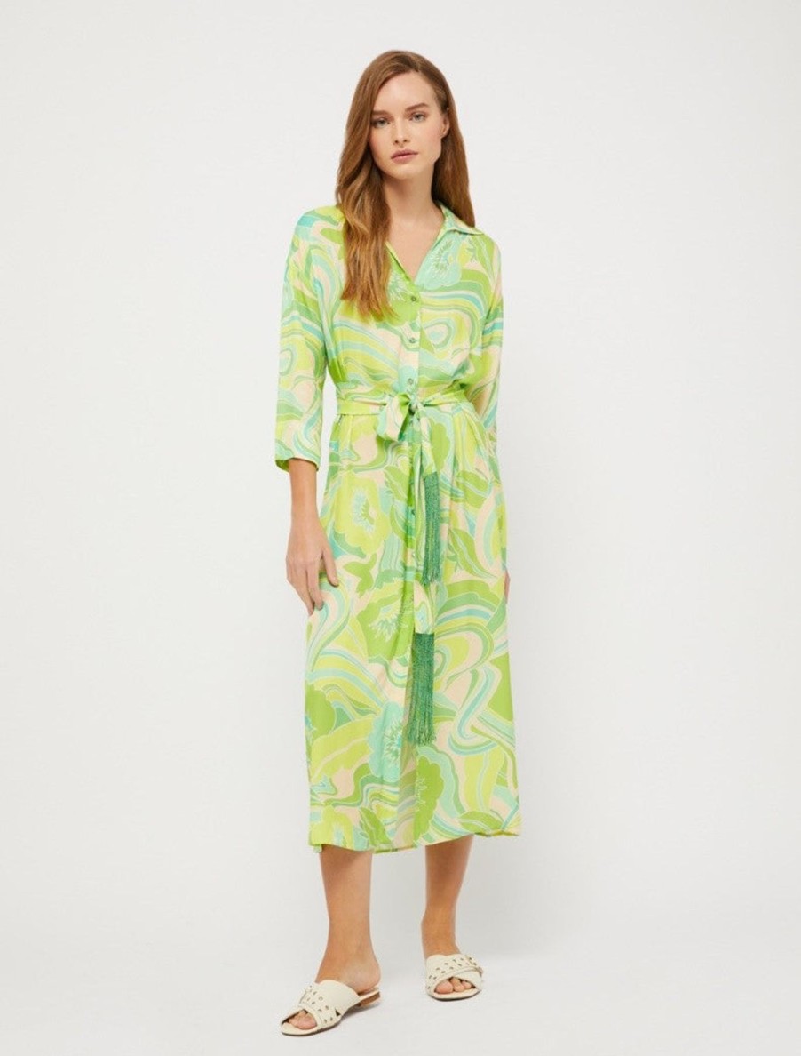 By Product Penny Black | Shirt Dress Green