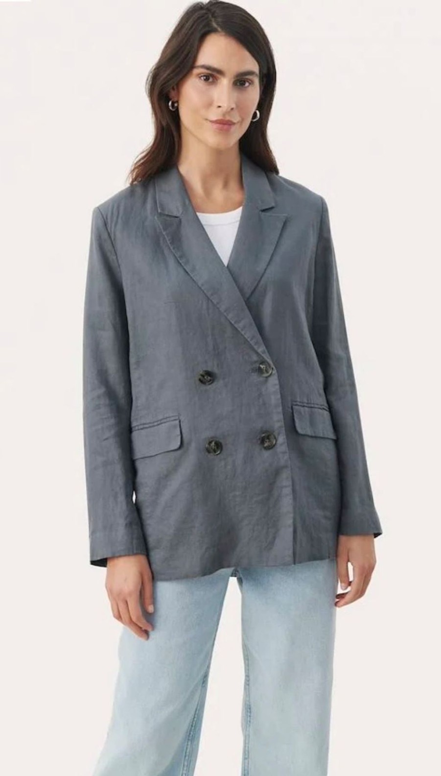 By Product Part Two | Sine Linen Blazer - Turbulence Charcoal