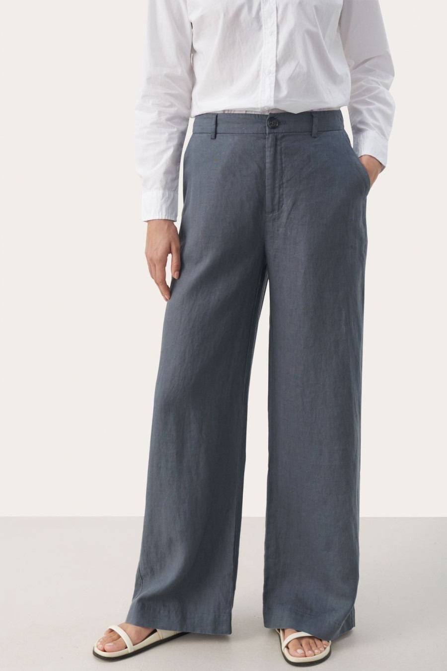 By Product Part Two | Ninnes Linen Trousers - Turbulence Charcoal