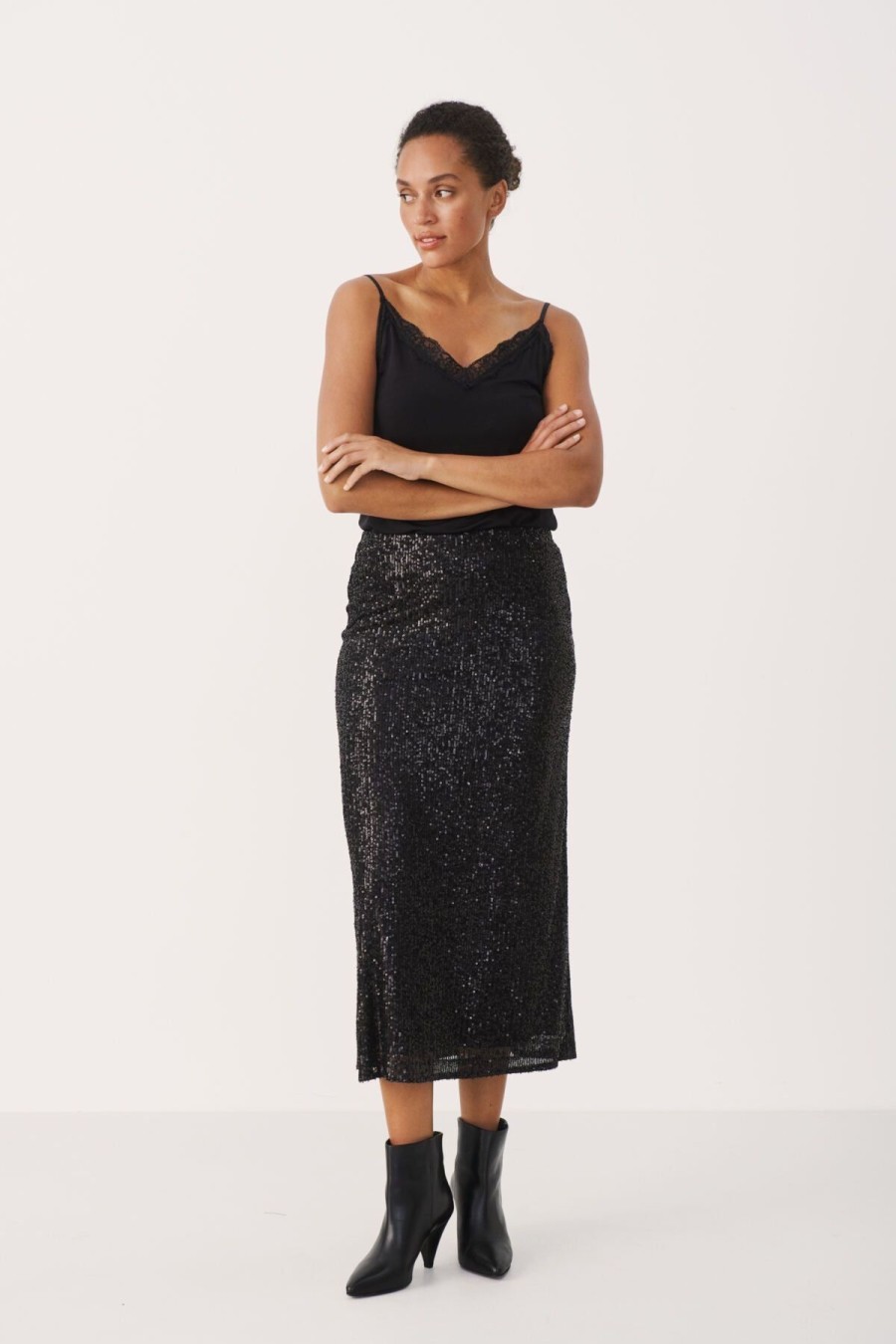 By Product Part Two | Teffani Sequinned Skirt Black