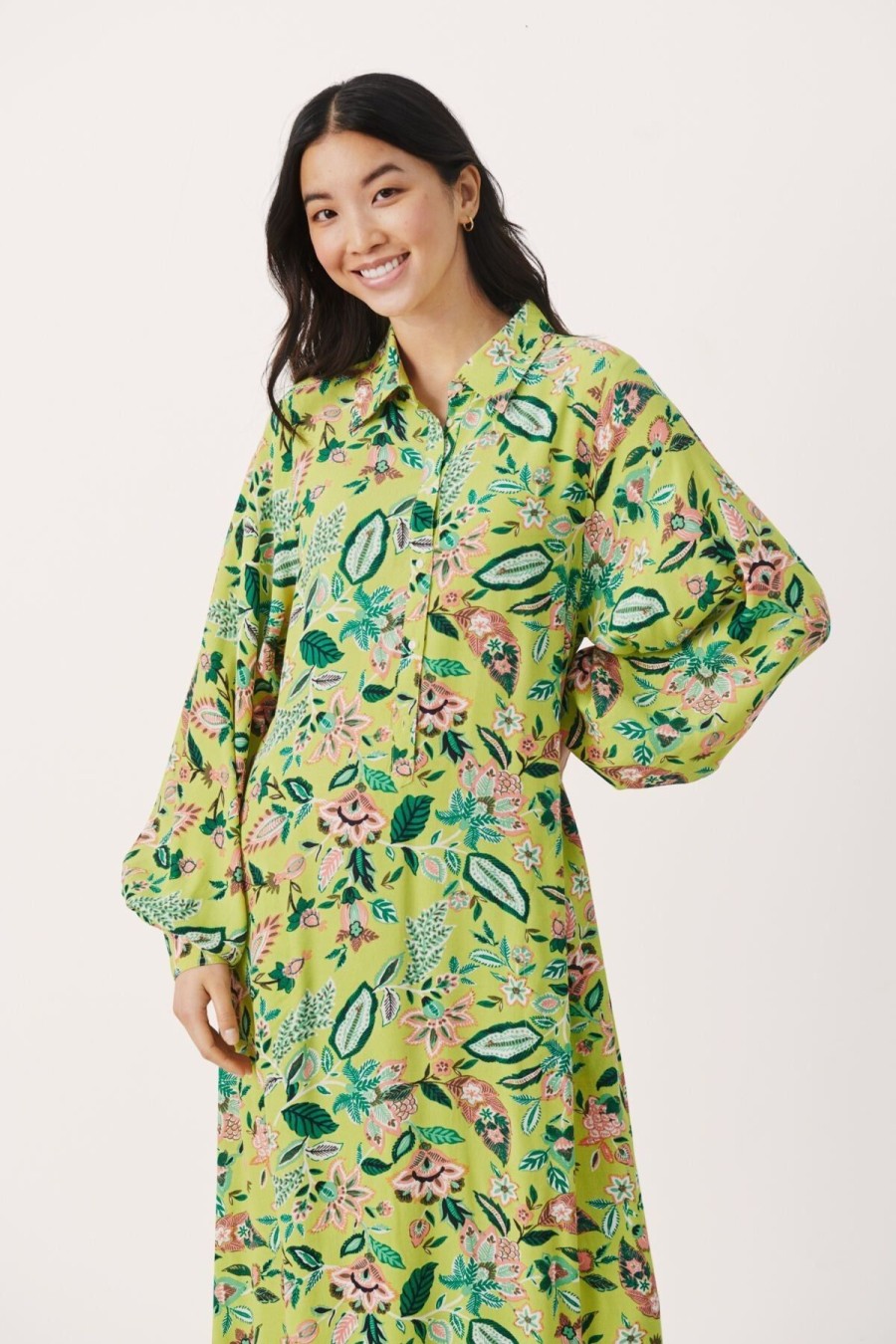 By Product Part Two | Shira Dress Lime Green