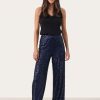 By Product Part Two | Tatiana Sequin Palazzo Trousers - Midnight Sail Navy