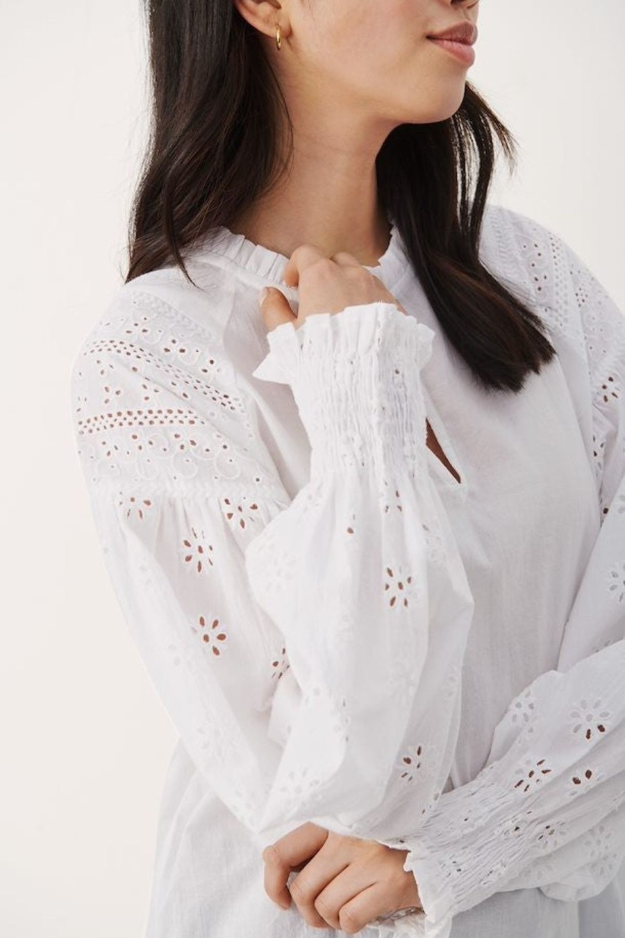 By Product Part Two | Stasia Broderie Anglaise Blouse White