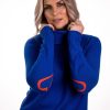 By Product Arkell & Wills | Cashmere Roll Neck With Intarsia Orange Heart Cobalt