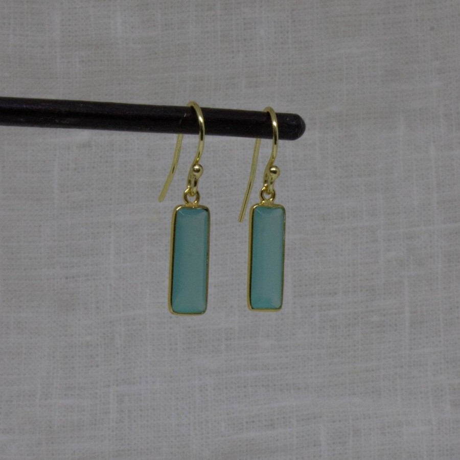 By Accessory Annie Mundy | Gemstone Gold Vermeil Earrings Or Pink Aqua