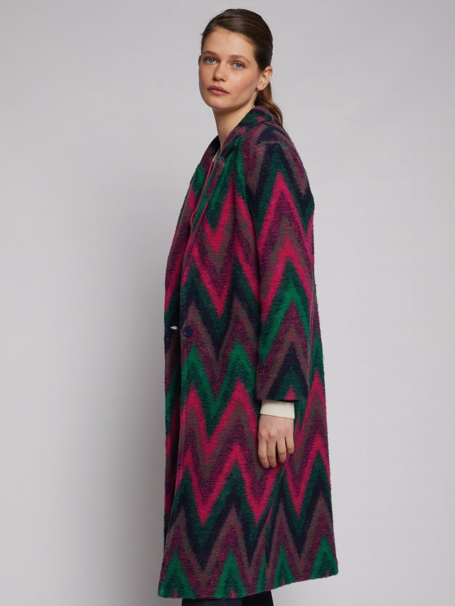 By Product Vilagallo | Yana Italian Wool Blend Coat Pink / Green