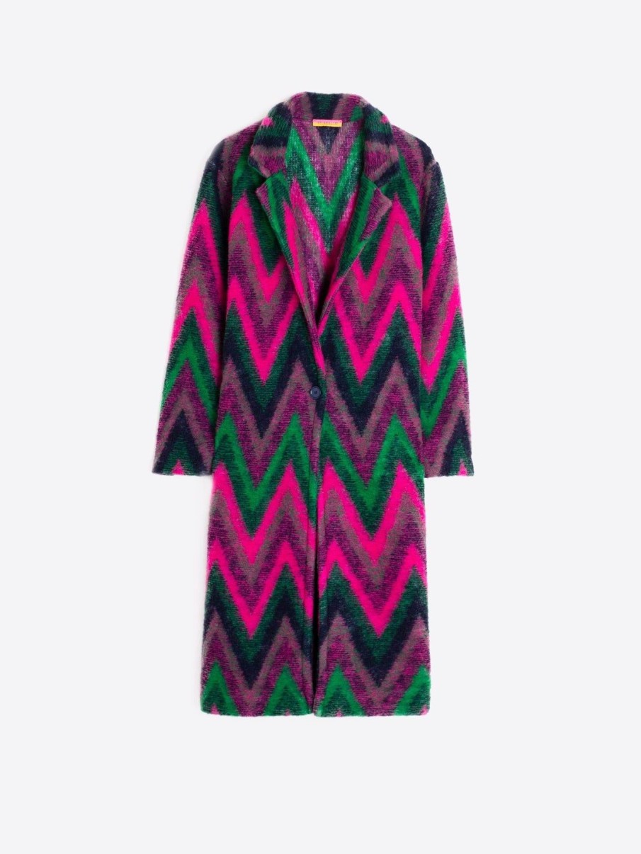 By Product Vilagallo | Yana Italian Wool Blend Coat Pink / Green