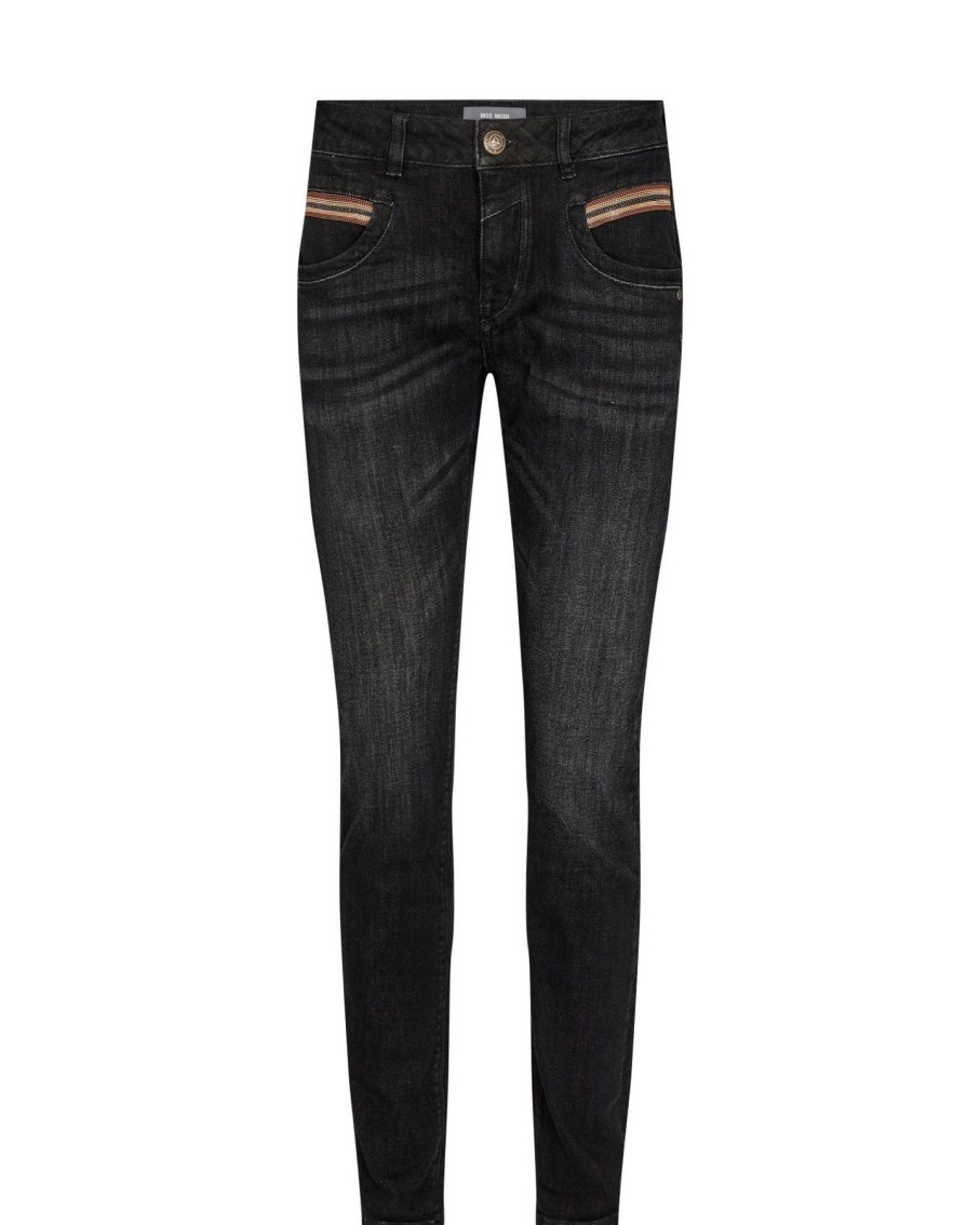 By Product Mos Mosh | Naomi Brushed Chain Jeans Black