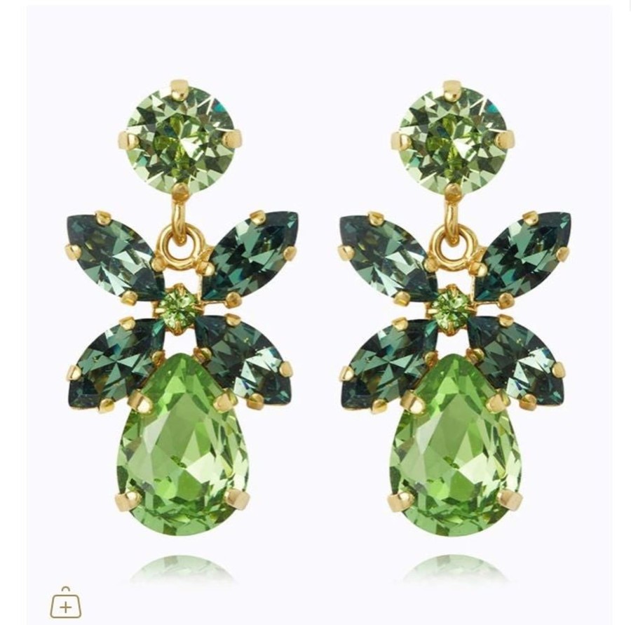 By Accessory Caroline Svedbom | Mini Dione Earrings - Peridot & Erinite Gold