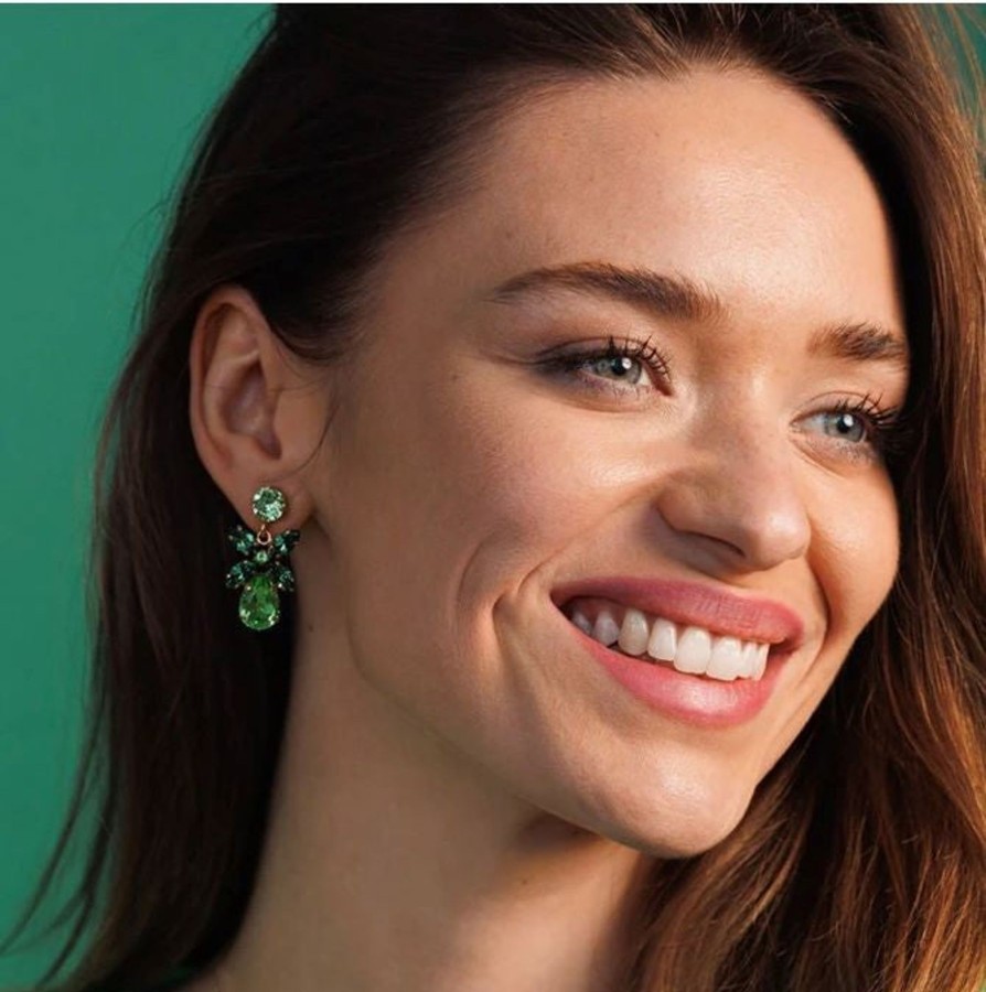 By Accessory Caroline Svedbom | Mini Dione Earrings - Peridot & Erinite Gold