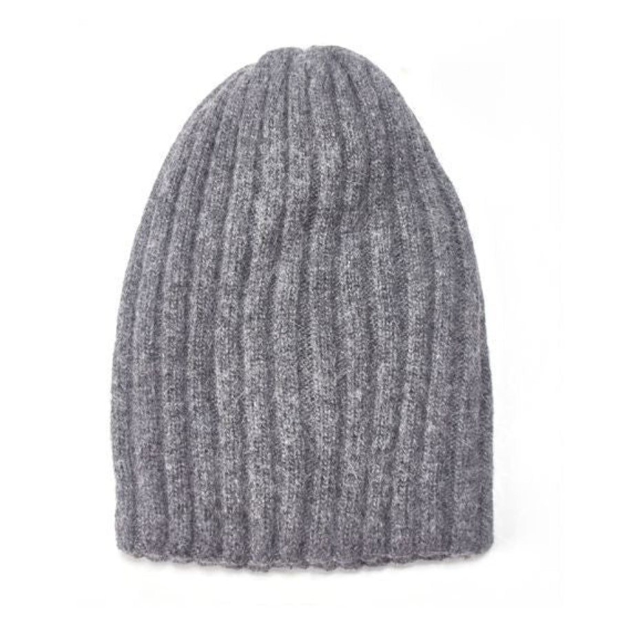 By Accessory Rino & Pelle | Stone Ribbed Beanie Grey