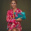 By Accessory Lavender Blue | Spring Orchid Velvet Pouch Turquoise