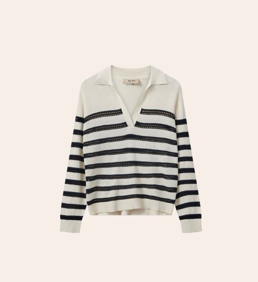 By Product Mos Mosh | Mmrora Stripe Knit Black/Cream