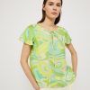 By Product Penny Black | Patterned Twill Blouse Green