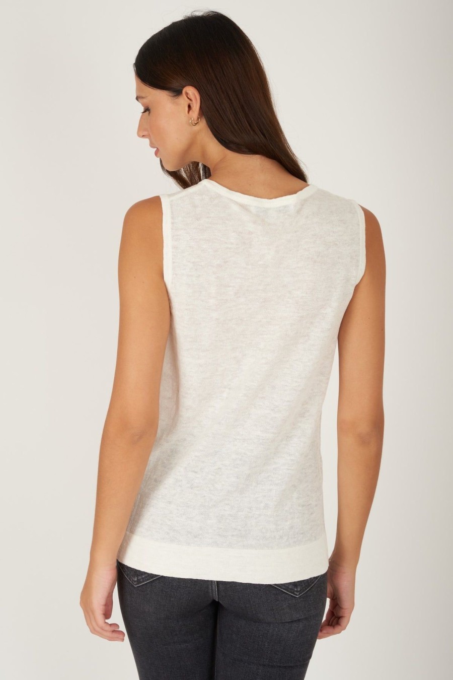 By Product Estheme Cashmere | Chalk Linen Cami Cream