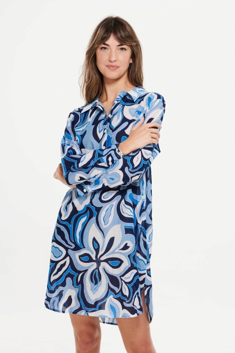 By Product One Season | Midi Gilly In Copacabana Print Blue