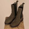 By Product Mos Mosh | Chicago Suede Boot - Dark Green Olive