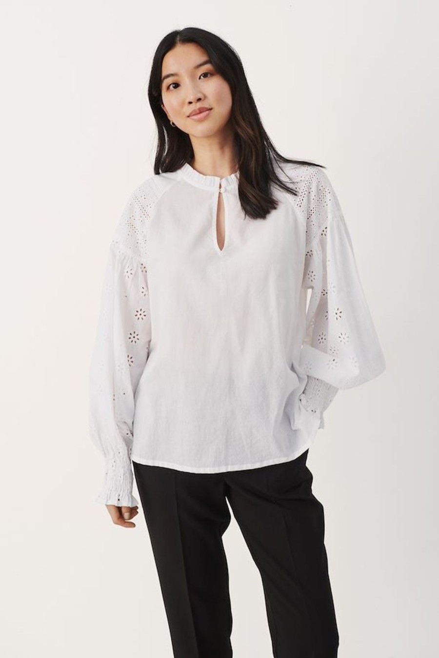 By Product Part Two | Stasia Broderie Anglaise Blouse White