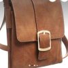 By Accessory Lavender Blue | Classic Flap Over Buckle Cross Body Bag Tan