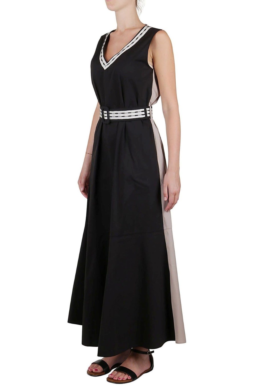 By Product Purotatto | / Natural Maxi Dress Black