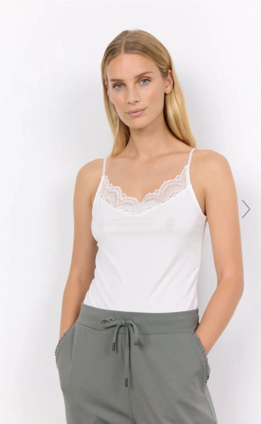 By Product Soya Concept | Marica Off-White Lace Cami Top Cream