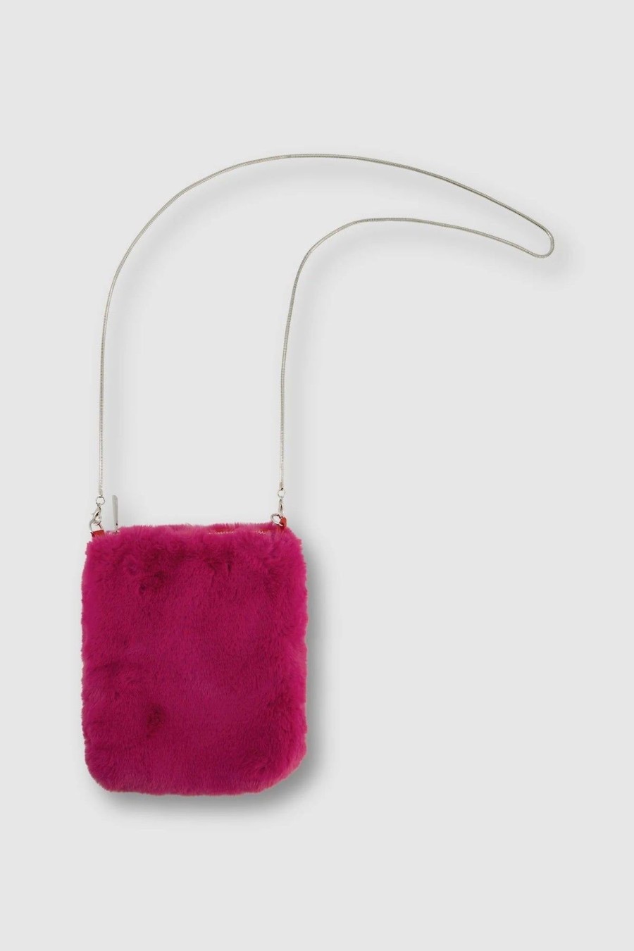 By Accessory Rino & Pelle | Doxy Fuchsia Faux Fur Clutch / Shoulder Bag Fuschia